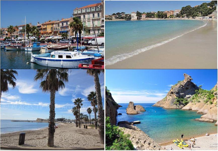 T2, Jardin, Veranda Chambre, Climatisation, Parking Privatif, Proche A Pied Centre, Plage, Gare, Pour 3 Adultes Ou 2 Adultes Avec 2 Enfants Bandol Exterior foto